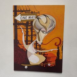 One Way, Acrylic & Pen On Canvas (Original By German Artist)