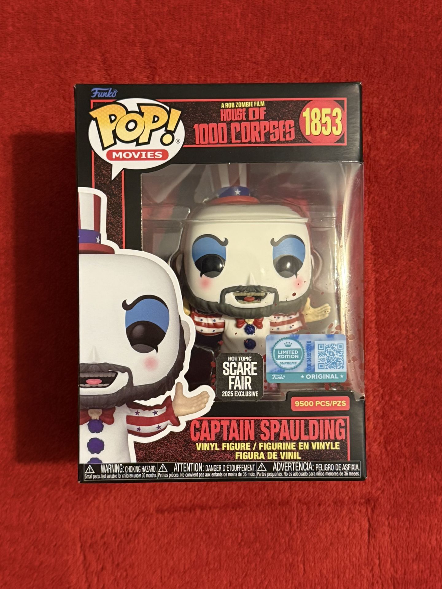 Funko Pop Captain Spaulding #1853 Scare Fair 2025 Hot Topic 9500PCS