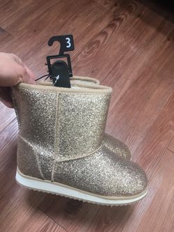 NWT gold glitter boots size 12 13 2 3