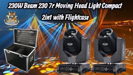 230W Beam 230 7r Moving Head Light Compact 2in1 with Flightcase