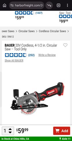 Bauer Cordless Circular Saw