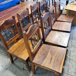 Wooden Table With 8 Chairs
