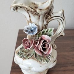 Italian Capodimonte Flower Design Vase