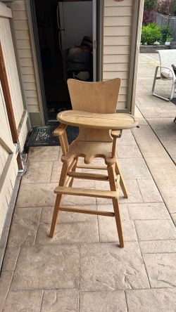 Old wood high chair