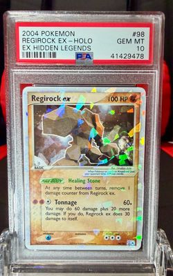 Regirock ex holo ice cracked hidden legends Pokémon PSA 10