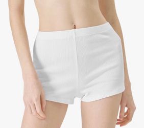 florence by mills Women's Rib Refresh Ribbed Knit Shorty Shorts