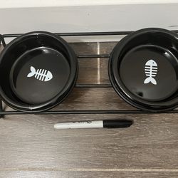 Pet Water And Food Bowl Matching Set