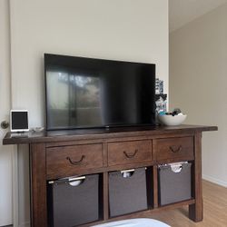 POTTERY BARN SOLID WOOD CONSOLE