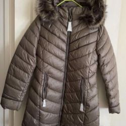 Puffer Jacket Women,Lightweight Padding Bubble Hooded Coat with Fur Collar Warmth Outerwear for Spring Fall Winter