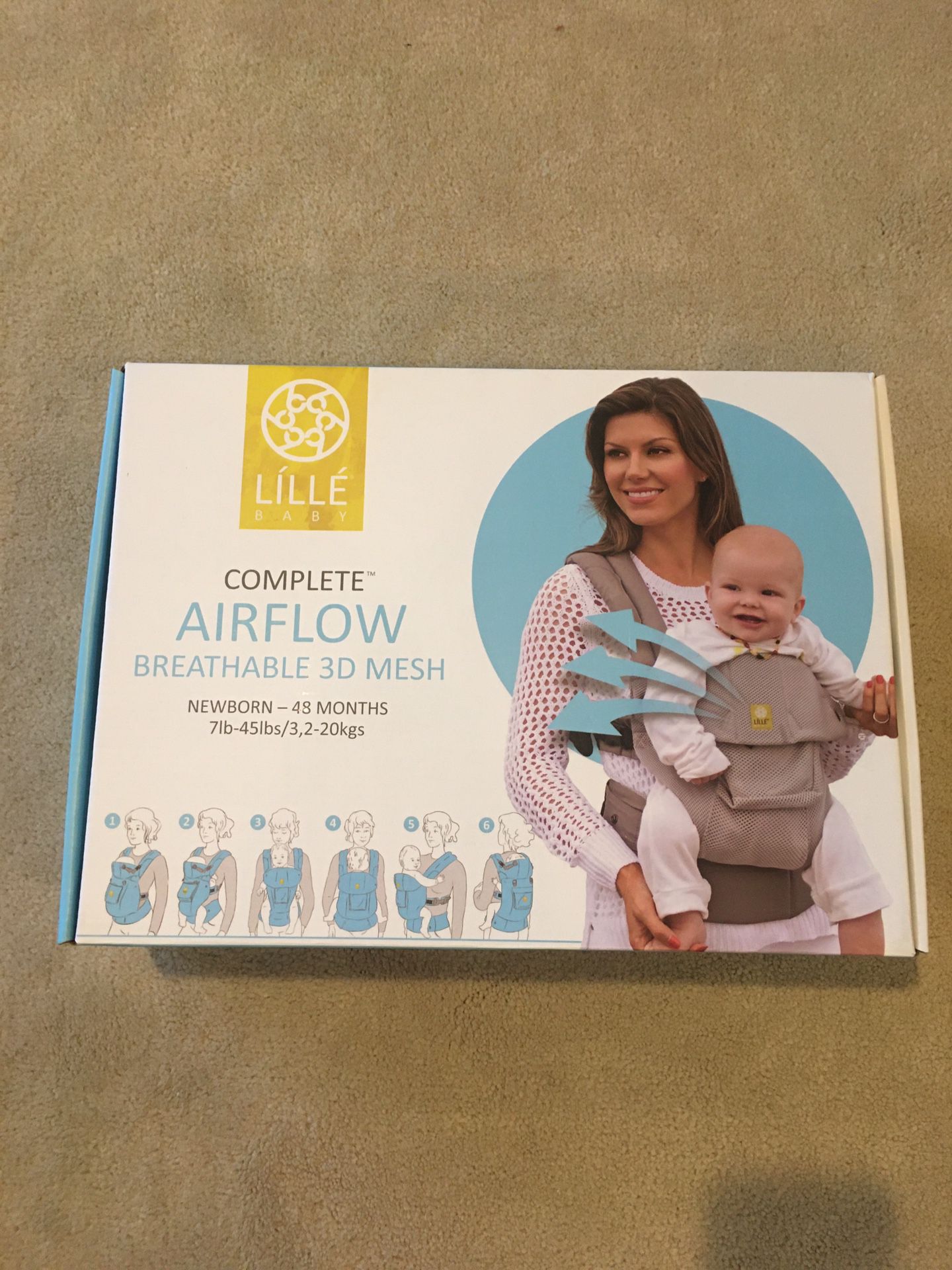 Lille Baby Complete Airflow Breathable Baby Carrier & 2x custom felt covers