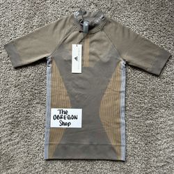 ADIDAS STELLA MCCARTNEY RUNNING KNIT TEE SHIRT WOMENS SIZE XS TAN CREAM BROWN NEW