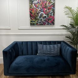 Blue Velvet Couch 