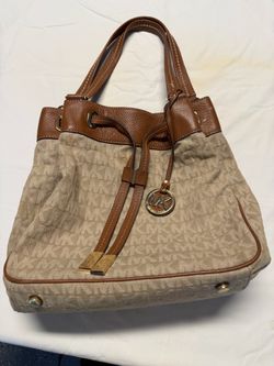 Michael Kors MK Signature Drawstring Tote Bag