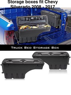 Pair of custom fit storage boxes tool boxes for Chevy Silverado