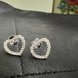 Micro Diamond Heart Shaped Earrings