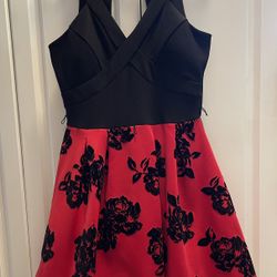 Gorgeous Like New Red and Black Crystal Doll Party or Cocktail Dress - Size 9