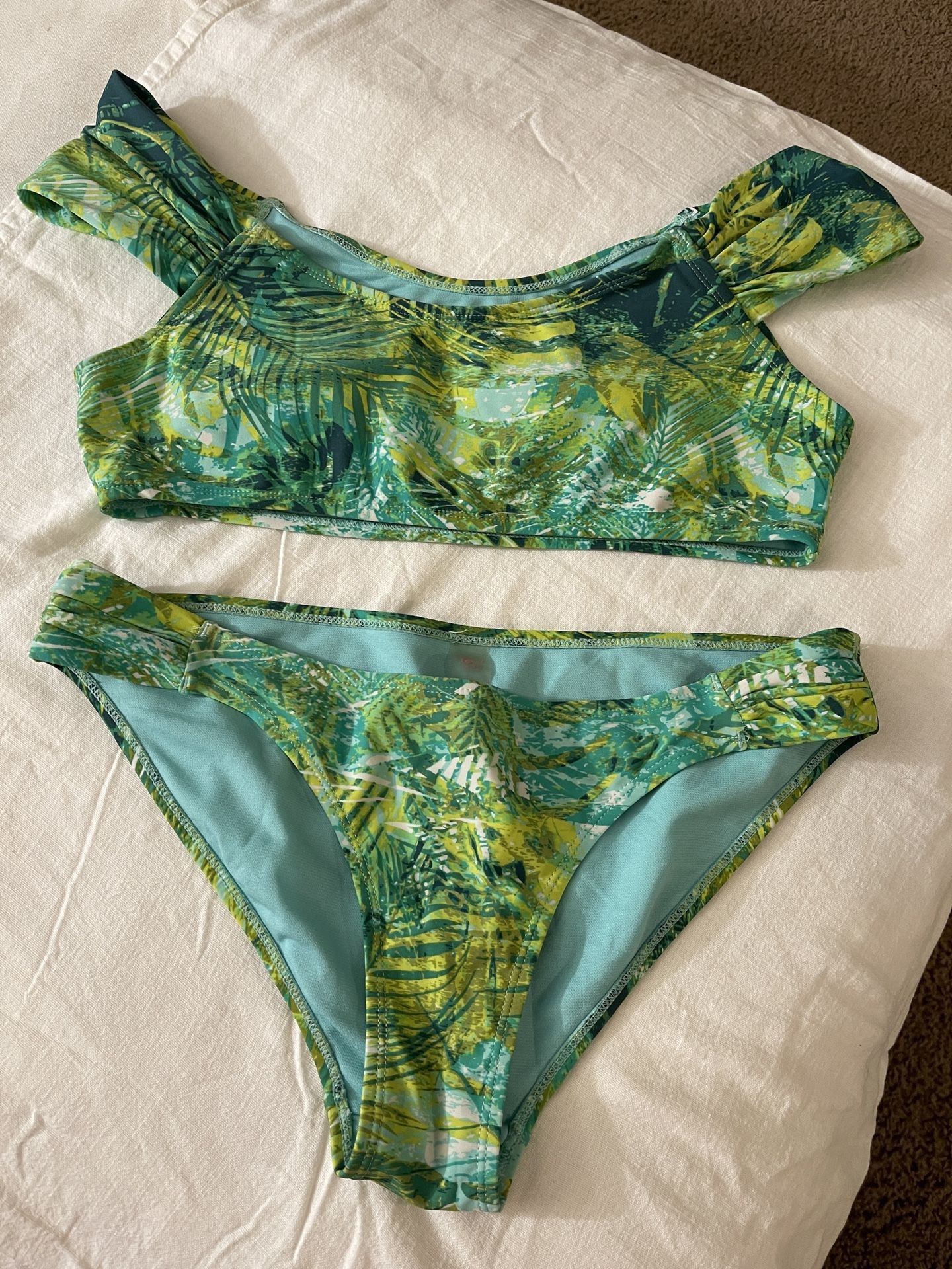 Coral Tropics by Apollo Swimwear Green Fern print Bikini