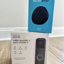 BNIB Blink Video Doorbell + Amazon Echo Pop