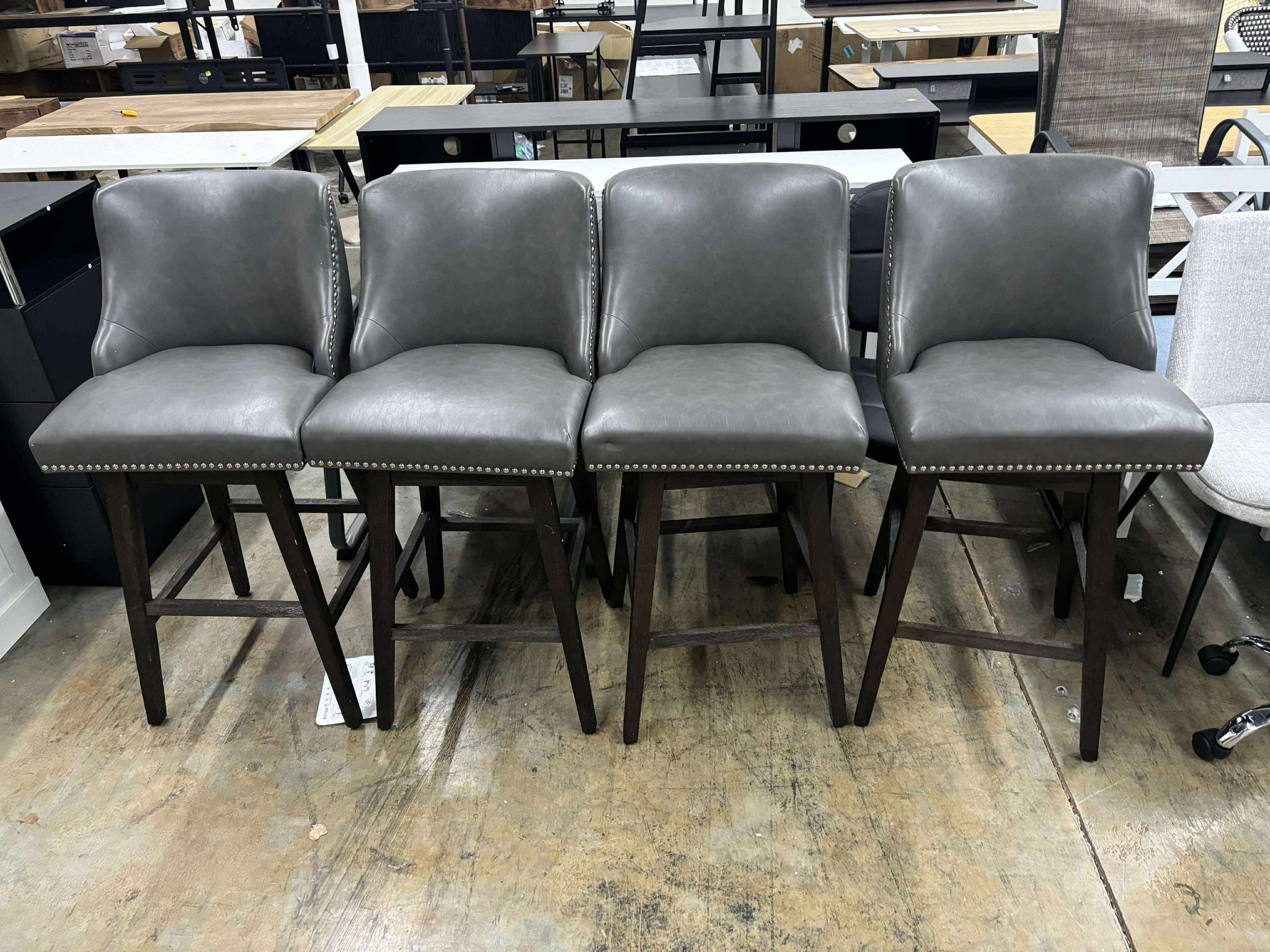 CHITA Swivel Bar Stools Set of 4, FSC Certified 30" H Seat Height (use like new)(small damage)