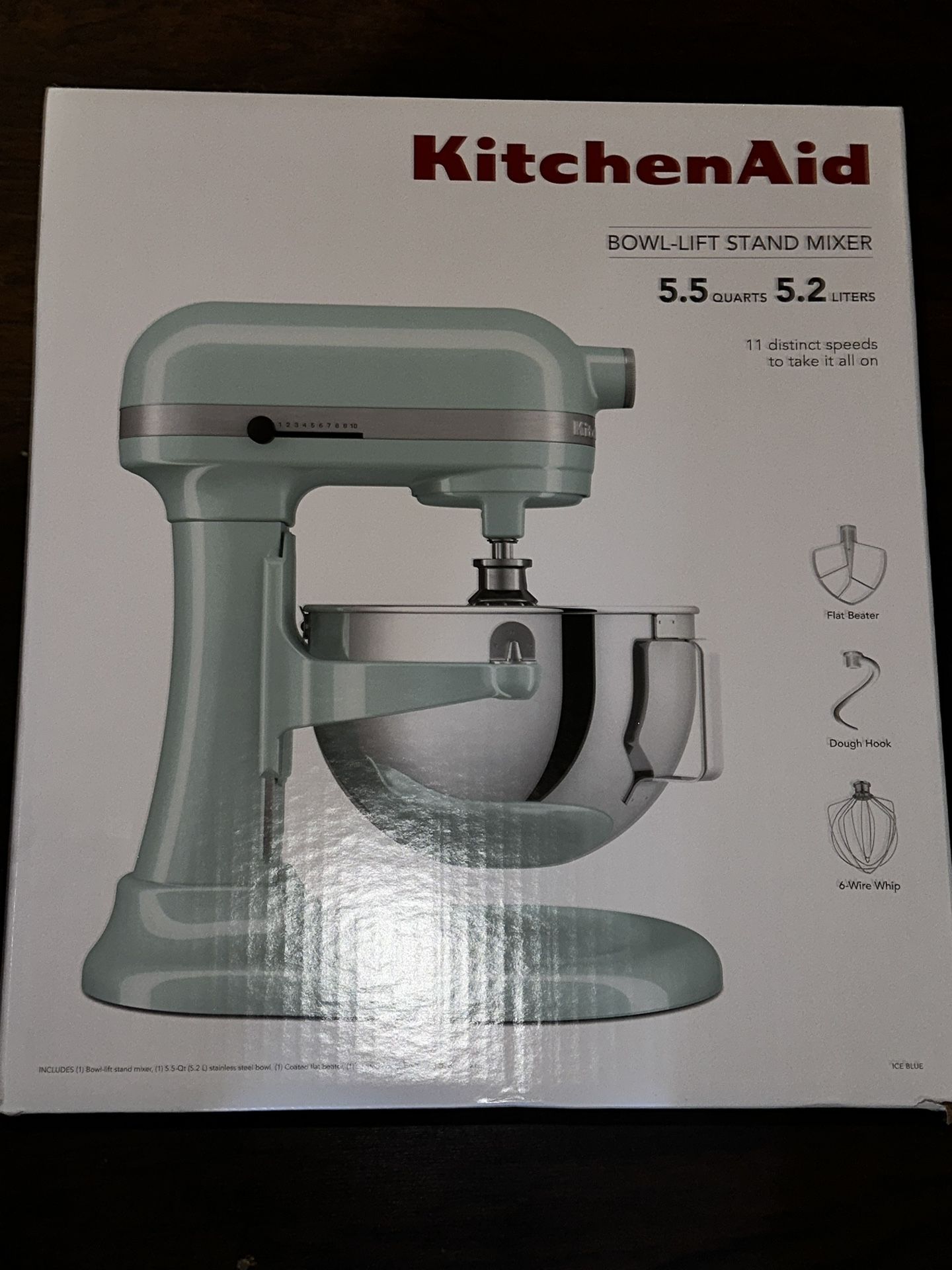 Ice Blue KitchenAid 5.5qt Bowl-Lift Stand Mixer