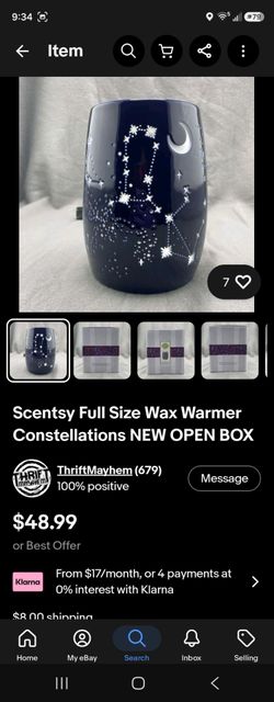 Constellations scentsy wax warmer