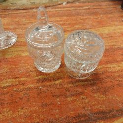 Cream And Sugar Crystal Jars With Lids