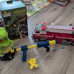 SALE!!! Paw Patrol Fire truck and dinosaur shooting game
