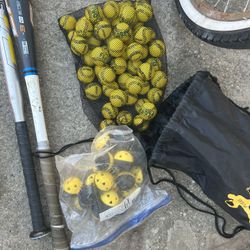 Baseball Bats Balls And Wiffle Balls