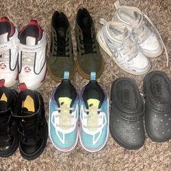 Size 9c Jordans, Vans, And crocs