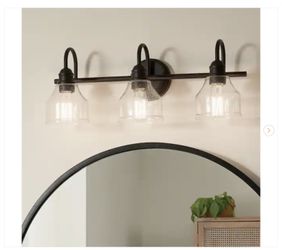 Avery 24 in. 3-Light Olde Bronze Vintage Bathroom Vanity Light with Clear Seeded Glass - New