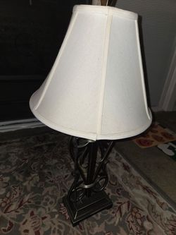 Wrought Iron lamp 32 inches tall.