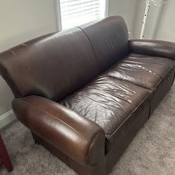 Leather Couch, Pottery Barn