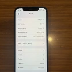 Apple iPhone 12 - Blue 64GB (Unlocked) - Model A2172.