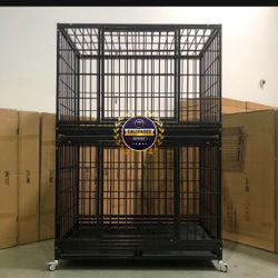 Double Stabled Dog Pet Cage Kennel Size XL With Grid And Tray New In Box 📦 