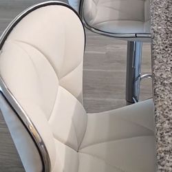 Bar stools Set of 4 , Island Chairs Shell Back, PU Leather Adjustable Barstools, Swivel Bar Chairs with Footrest for Home Kitchen