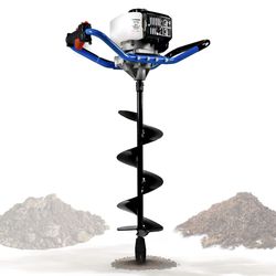 Landworks Earth Auger Power Head Heavy Duty 3HP 52cc 2 Stroke Gas Engine w/Steel 8"x24" Bit