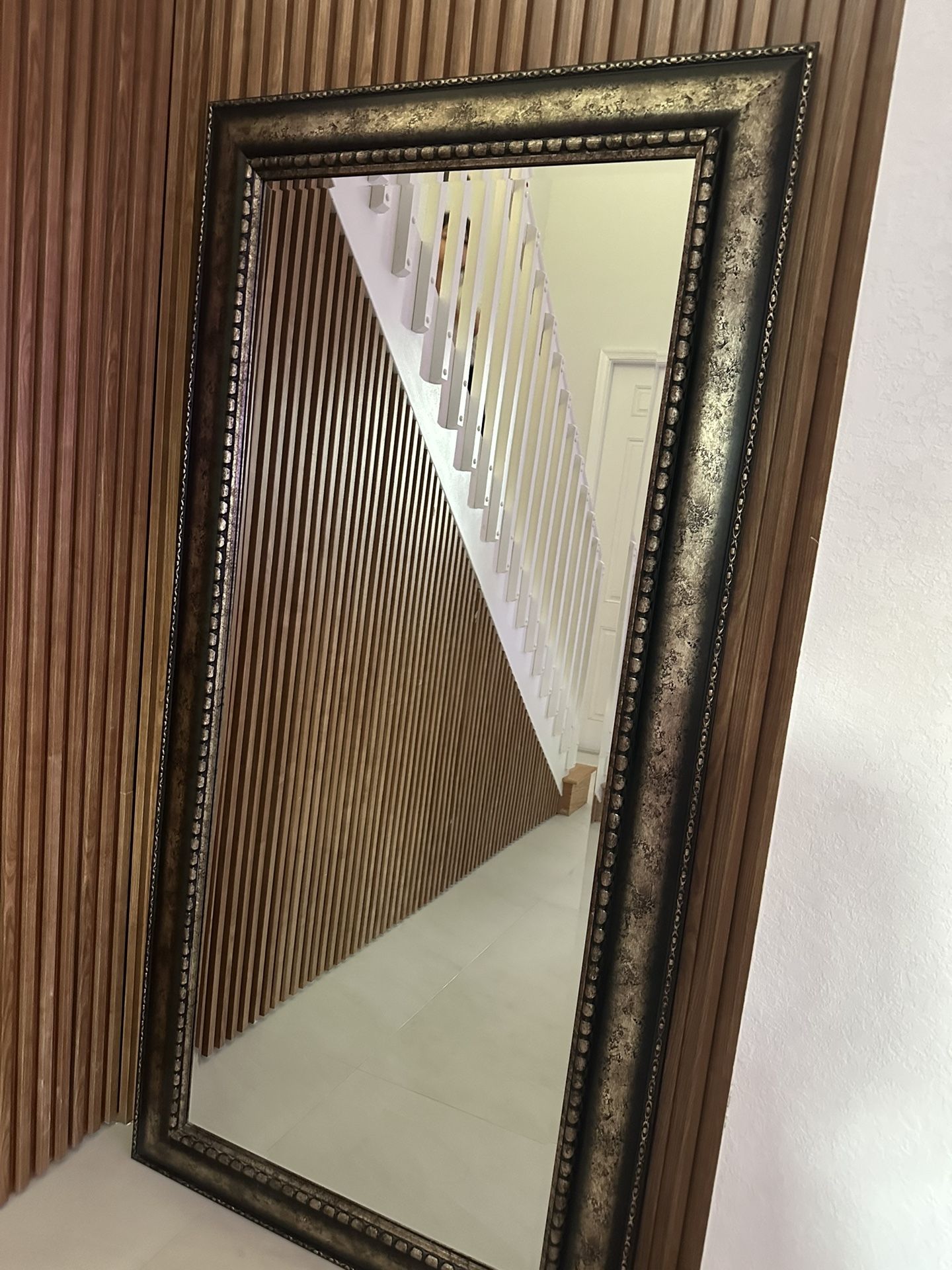 Mirror frame: 36” x 72” Just mirror: 26” x 62”