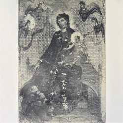 Duccio di Buoninsegna VIRGIN/CHILD Fine Art Print 1908 Vintage Original Antique Boston, MA Printed Collectible ITALY ITALIAN PAINTER Ephemera