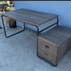 contemporary Wood desk metal frame