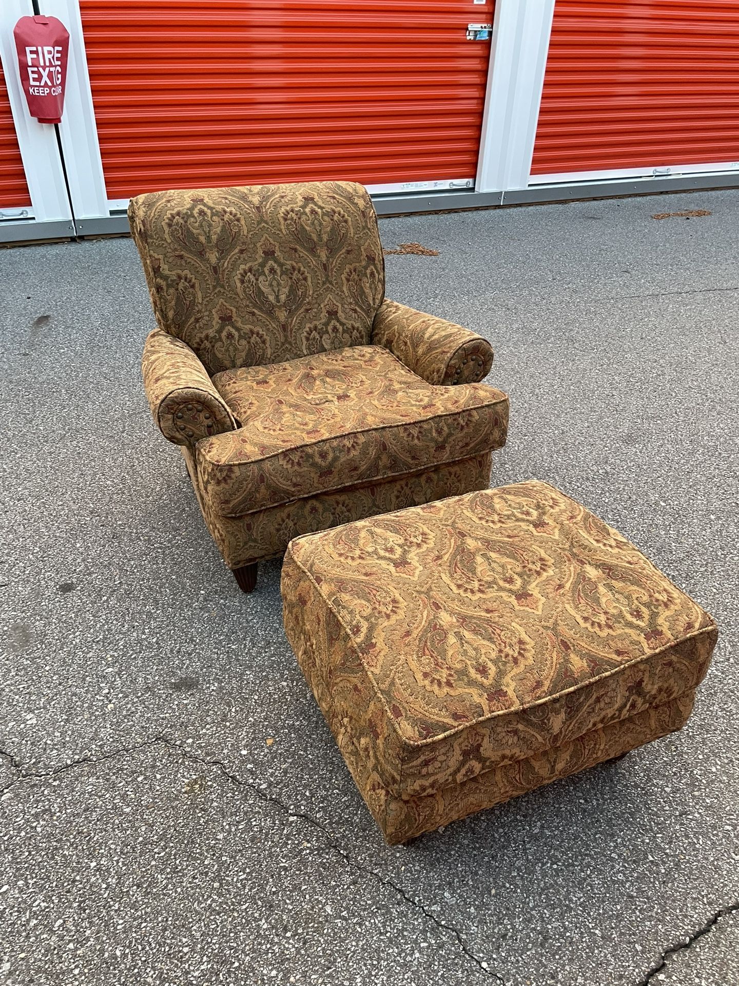 Havertys Armchair and Ottoman 