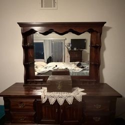 Large Antique Wooden Vanity 