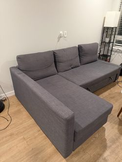 IKEA FRIHETEN Sleeper Sectional with Storage – Dark Gray – Pet-Free, Smoke-Free