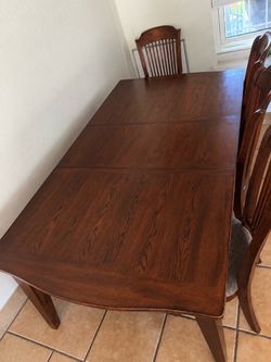 Wood Dining Table + 6 Chairs