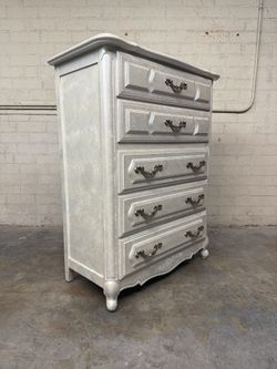 Delivery is available vintage solid wood chest dresser with 5 storage drawers $490 OBO!