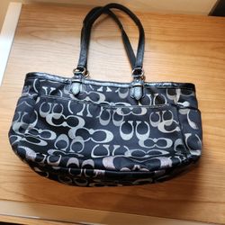 Black And Silver Coach Purse