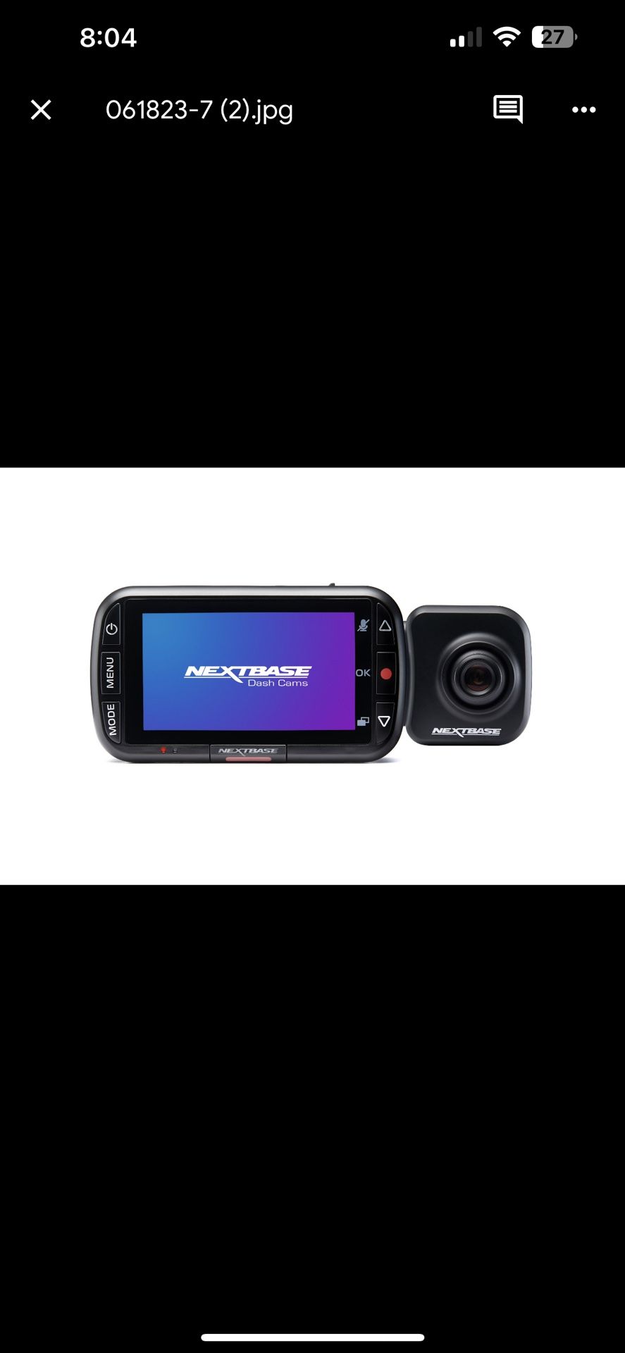 "New, Nextbase 222X Dual Dash Cam Front and Rear 2.5"" HD IPS Screen, 1080p Full HD, 6 Layer Lens"