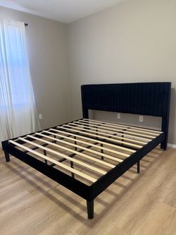 Allewie King Size Velvet Bed Frame (from Amazon)
