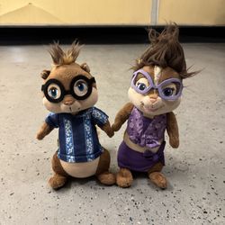 Build-A-Bear BAB Jeanette and Simon Plush Chipwrecked Chipmunks Hawaiian Clothes