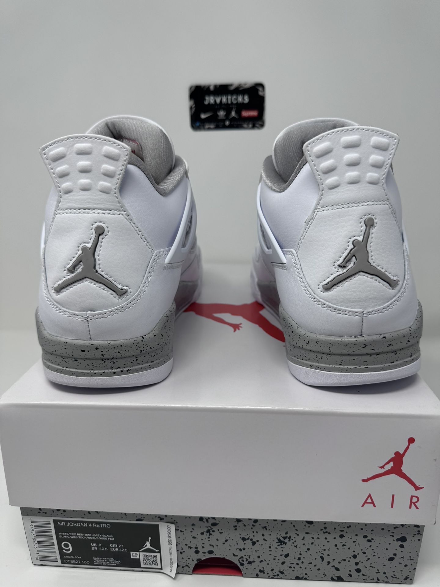 Size 9.5 - Jordan‎ 4 Retro Mid White Oreo Grey White Leather (CT8527-100) Air Jordan 4 Retro Mid White Oreo Size 9 Brand New main image 2
