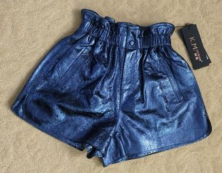 Real lamb leather shorts